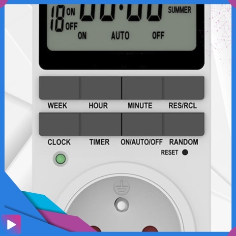 Programator Czasowy do Gniazdka Gniazdkowy LCD 10 Programów Bateria ASATO®