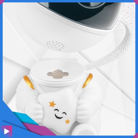 Projektor Gwiazd Astronauta Siedzący LED 8 Trybów Pilot Ruchoma Głowa Lampka Nocna ASATO®