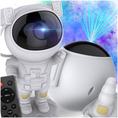 Projektor Gwiazd Astronauta Stojący LED 8 Trybów Pilot Ruchoma Głowa Lampka Nocna ASATO®