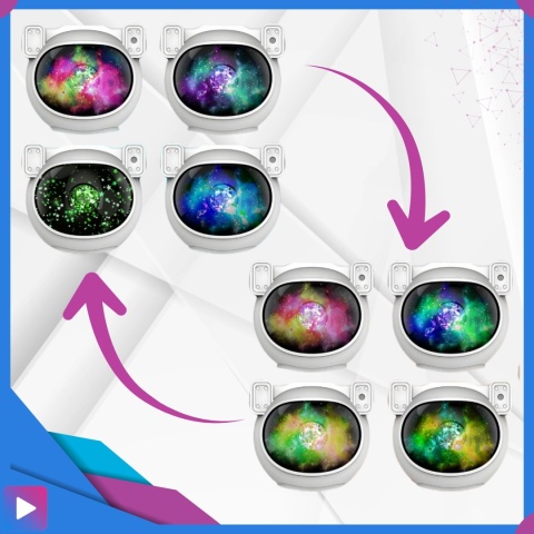 Projektor Gwiazd Astronauta Stojący LED 8 Trybów Pilot Ruchoma Głowa Lampka Nocna ASATO®