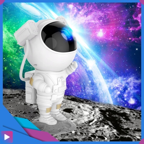 Projektor Gwiazd Astronauta Stojący LED 8 Trybów Pilot Ruchoma Głowa Lampka Nocna ASATO®