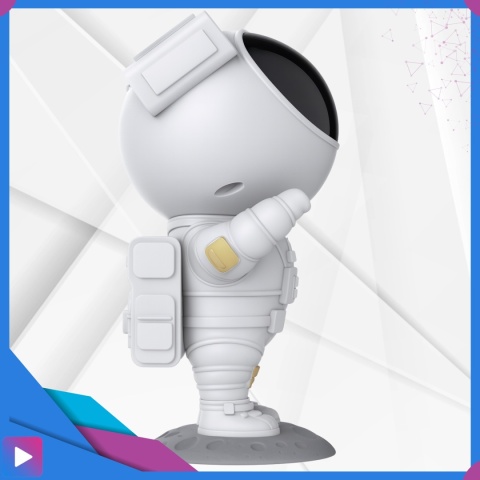 Projektor Gwiazd Astronauta Stojący LED 8 Trybów Pilot Ruchoma Głowa Lampka Nocna ASATO®