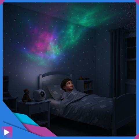 Projektor Gwiazd 3D Kosmos Lampka Nocna LED Mgławica Pilot Laser ASATO®