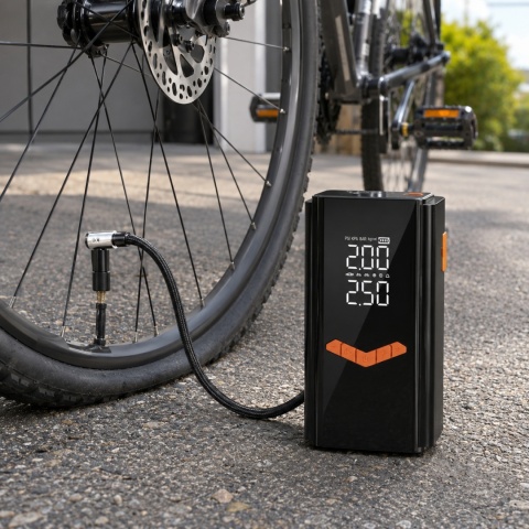 Jump starter do samochodu z kompresorem ASATO® Mi65 N2 150 PSI 6000 mAh powerbank latarka