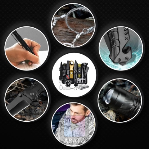 WOJSKOWY ZESTAW SURVIVALOWY NIEZBĘDNIK DO PRZEŻYCIA SURVIVAL 30w1 MULTITOOL