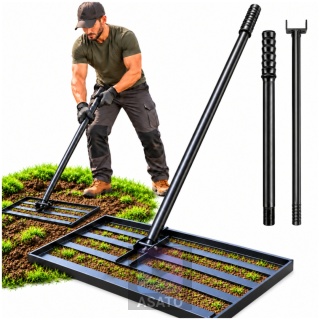 Ręczny Niwelator Terenu Trawnika 90cm Stalowy Do Równania Piaskowania Ogrodowy ASATO®