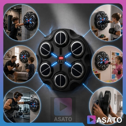 Tarcza do Boksowania Bezprzewodowa Bluetooth Rekawice Przyssawki zestaw ASATO®