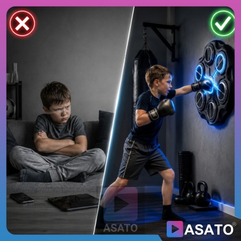 Tarcza do Boksowania Bezprzewodowa Bluetooth Rekawice Przyssawki zestaw ASATO®