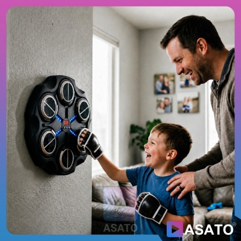 Tarcza do Boksowania Bezprzewodowa Bluetooth Rekawice Przyssawki zestaw ASATO®