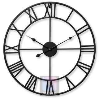 Zegar Ścienny 60 cm LOFT Duży do Salonu Nowoczesny Retro RZYMSKI 3D Czarny